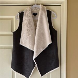 Charlie Paige Gray and Cream Suede Vest